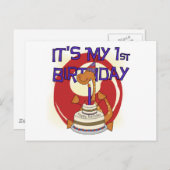 Dino Eerste Verjaardag Tshirts en geschenken Briefkaart (Voorkant / Achterkant)