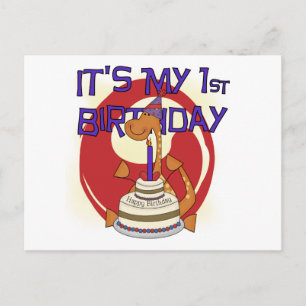 Dino Eerste Verjaardag Tshirts en geschenken Briefkaart