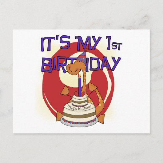 Dino Eerste Verjaardag Tshirts en geschenken Briefkaart (Voorkant)