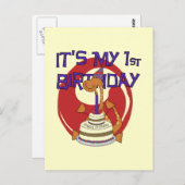 Dino Eerste Verjaardag Tshirts en geschenken Briefkaart (Voorkant / Achterkant)