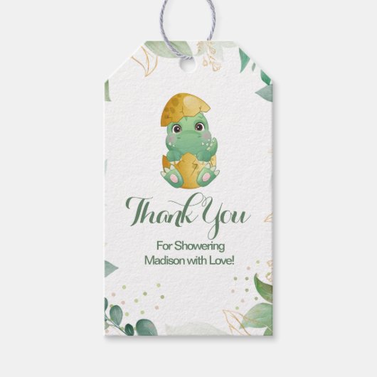 Dino Egg Baby shower Cadeaulabel (Voorkant)
