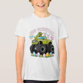 Dino Egg Crusher Monster Truck Pasen Tri-Blend Shirt (Voorkant)