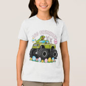 Dino Egg Crusher Monster Truck Pasen Tri-Blend Shirt (Voorkant)