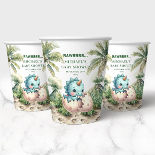 Dino Ei Baby Shower Komt Eruit Papieren Bekers