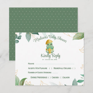 Dino Ei Baby shower Respons Kaart