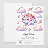 Dino Elegant Dinosaur Baby shower Kaart (Voorkant / Achterkant)