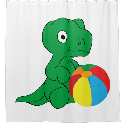 Dino en bal douchegordijn (Voorkant)