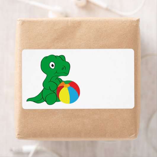 Dino en bal etiket (Insitu)