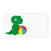 Dino en bal etiket (Voorkant)