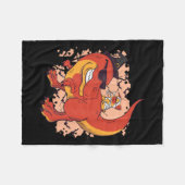 Dino en Hond - Grappig Halloween Fleece Deken (Voorkant (Horizontaal))