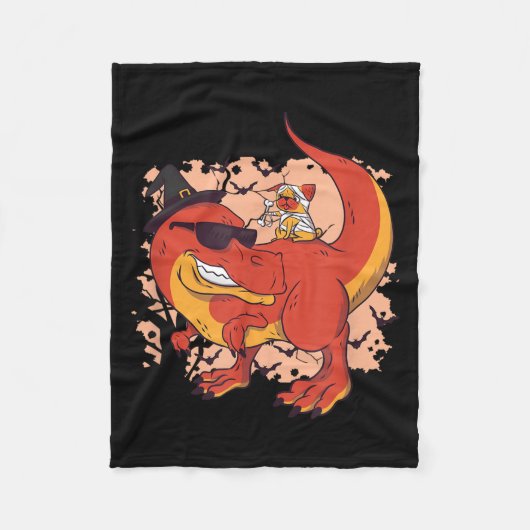Dino en Hond - Grappig Halloween Fleece Deken (Voorkant)