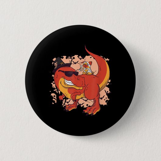 Dino en Hond - Grappig Halloween Ronde Button 5,7 Cm (Voorkant)