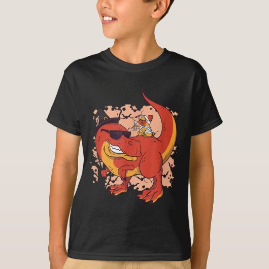 Dino en Hond - Grappige Halloween T-shirt (Voorkant)