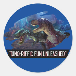 dino - enorm veel plezierlosgelaten ronde sticker