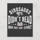 Dino extinction Book Reading Funny Dinosaurs Briefkaart (Voorkant)