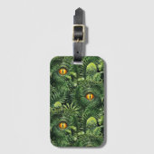 Dino-Eyes Groene Planten Oude Wezens Kunst Bagagelabel (Voorkant (verticaal))