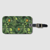 Dino-Eyes Groene Planten Oude Wezens Kunst Bagagelabel (Voorkant (horizontaal))