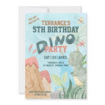 Dino Feest Baby Uitnodiging