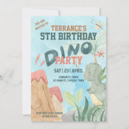 Dino Feest Baby Uitnodiging