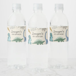 Dino Feest Waterfles Label Etiket