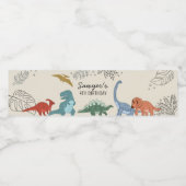 Dino Feest Waterfles Label Etiket (Enkel label)