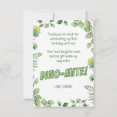 Dino Feestelijke 1e Verjaardag Dino-Mite Bedankt (Achterkant)