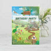 Dino feestje kaart (Staand voorkant)