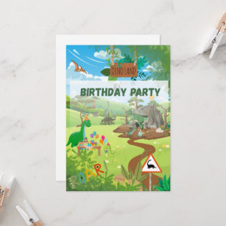 Dino feestje kaart