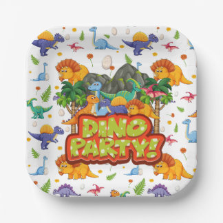 Dino Feestje Papieren Bordje