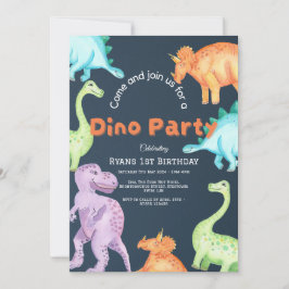 Dino-feestuitnodiging Kaart