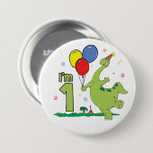 Dino First Birthday Button (Voorkant /achterkant)
