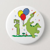 Dino First Birthday Button (Voorkant)