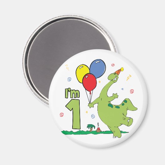 Dino First Birthday Magneet (Voorkant / Achterkant)