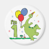 Dino First Birthday Magneet (Voorkant)
