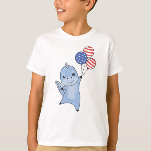 Dino Flies Balloons USA Up Sweet Dinosaurs T-shirt
