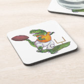 Dino Football Player Bier Onderzetter (Linkerzijde)