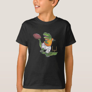 Dino Football Player Kinder donker T-shirt