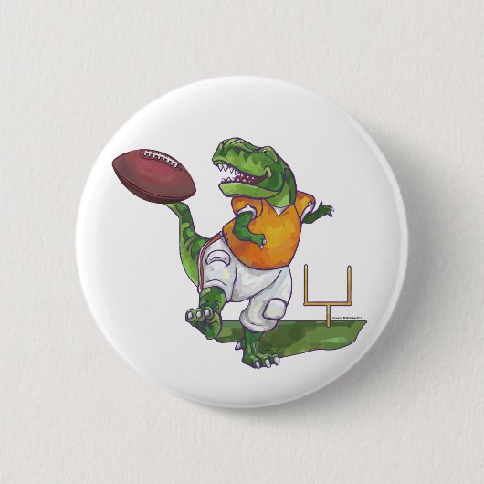 Dino Football Player Ronde Button 5,7 Cm (Voorkant)