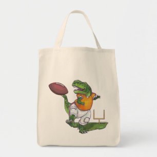 Dino Football Player Tote Bag