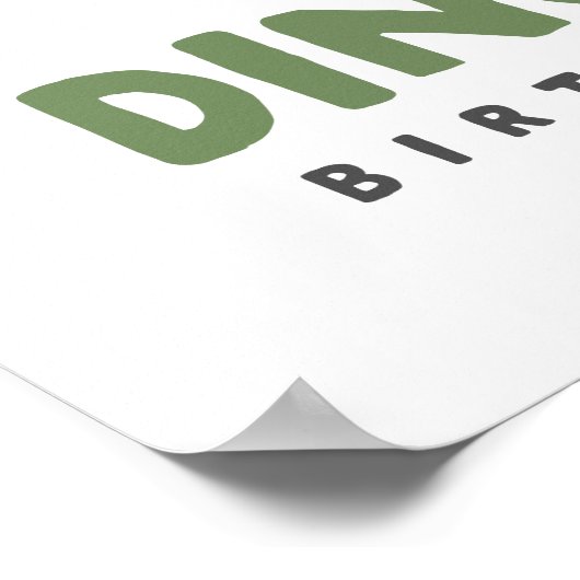 Dino Four Birthday Welcome sign Poster (Hoek)