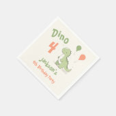 Dino Four Dinosaur 4e Verjaardagsfeestje Servet (Hoek)