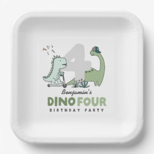 Dino Four Verjaardagsfeest Papieren Borden Bordje