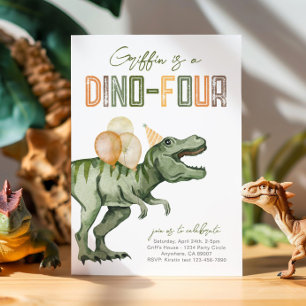 Dino-Four verjaardagsuitnodiging Kaart