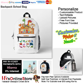 Dino Friends Backpack Print Cut Sew School Bag 12 Bedrukte Rugzak