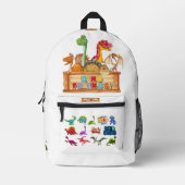 Dino Friends Backpack Print Cut Sew School Bag 12 Bedrukte Rugzak (Voorkant)