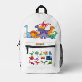 Dino Friends Backpack Print Cut Sew School Bag 9 Bedrukte Rugzak (Voorkant)