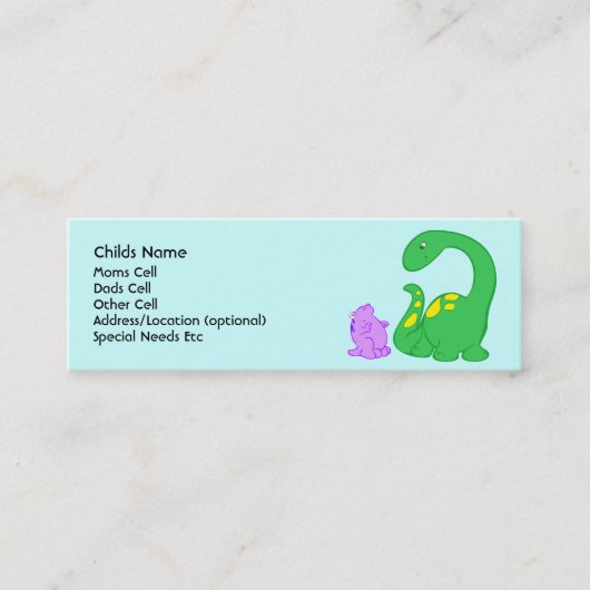 Dino Friends Child I.D. Contactkaartje (Voorkant)