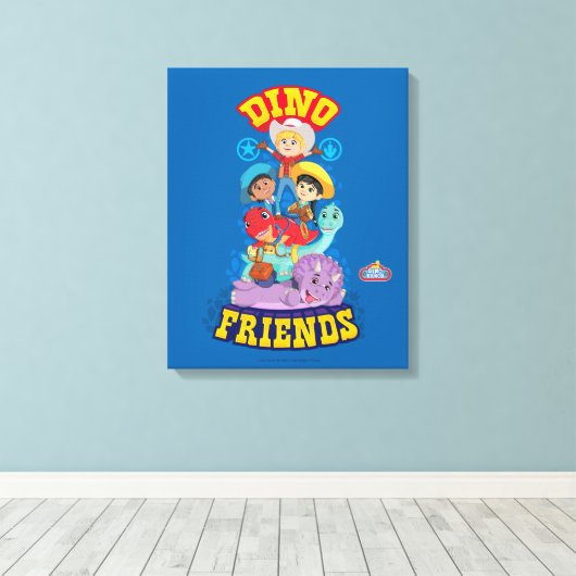 Dino Friends | Dino Ranch Canvas Afdruk (Insitu (Houten vloer))