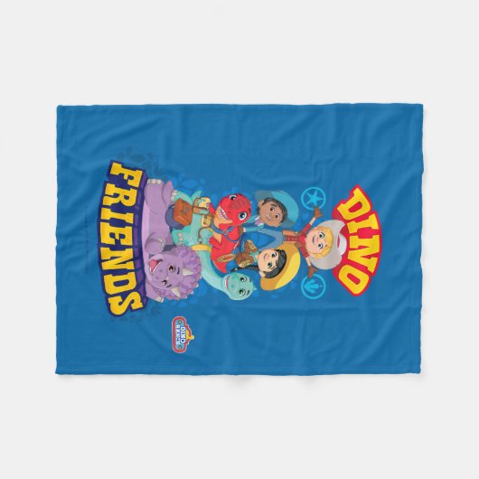 Dino Friends | Dino Ranch Fleece Deken (Voorkant (Horizontaal))