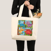Dino Friends Grote Tote Bag (Voorkant (product))